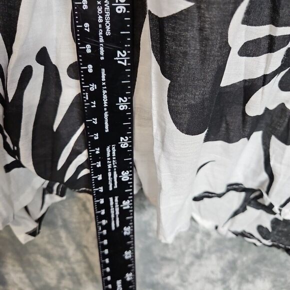 Cato Women's Skirt Pullon Black White asymetrical hem XL elastic waist lined - Picture 3 of 12